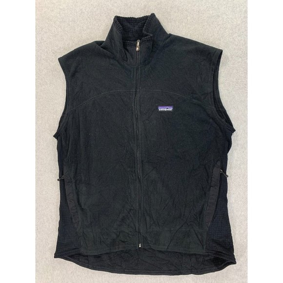 Patagonia Classic Solid Fleece Logo Jacket‎ Vest (Men's XL) Black - Picture 1 of 11